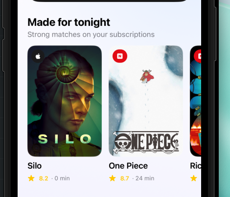 OpenTV Tracker recommendations based on selected streaming services